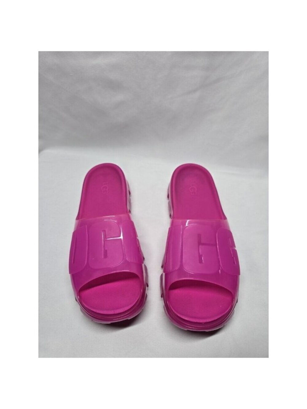 UGG Women’s Jelly Clear Slides Dragon Fruit/Hot Pink Platform Sandals Size 10